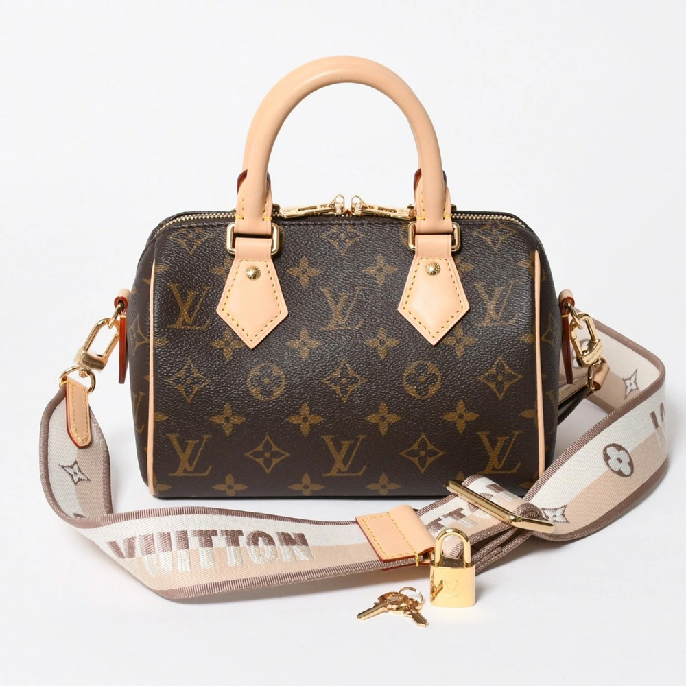 Louis Vuitton Speedy Bandouliere Leather 2Way Shoulder Bag Brown